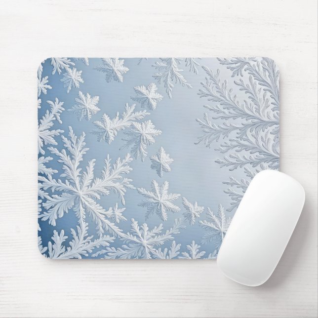 Ice Crystals On Glass Mouse Mat (With Mouse)