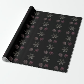 ice crystals, silver, pink wrapping paper