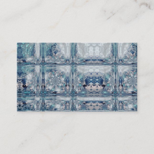 Ice Cube Blue Winter Print Pattern Design Business Card (Front)