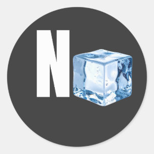 Ice Cube Minimalist Cool Funny Design Classic Round Sticker