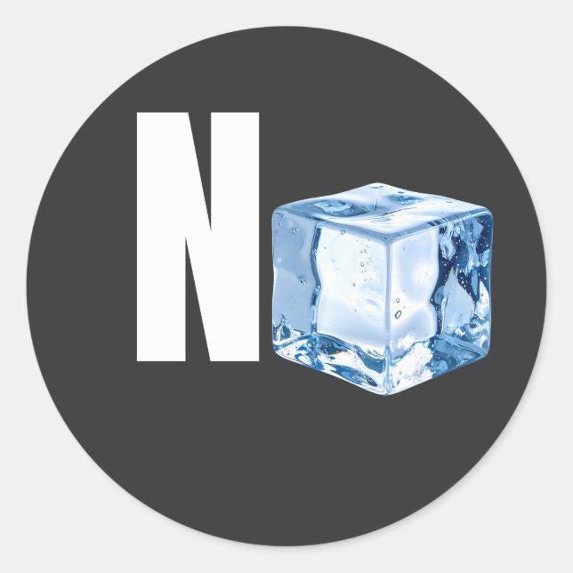 Ice Cube Minimalist Cool Funny Design Classic Round Sticker (Front)