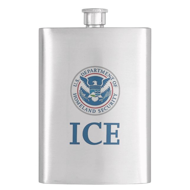 ICE DHS LaMigra  Hip Flask (Front)