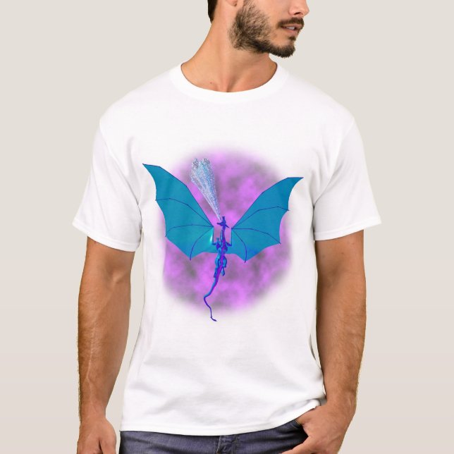 Ice Dragon In Flight T-Shirt (Front)