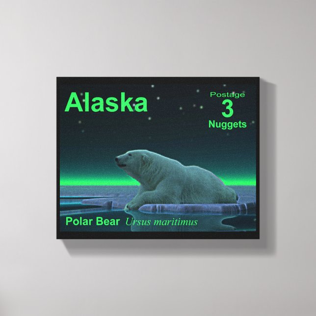 Ice Edge Polar Bear - Alaska Postage Canvas Print (Front)