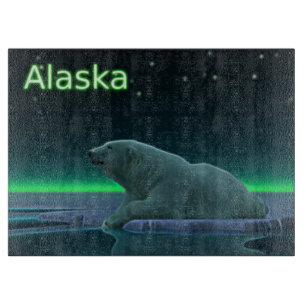 Ice Edge Polar Bear Cutting Board