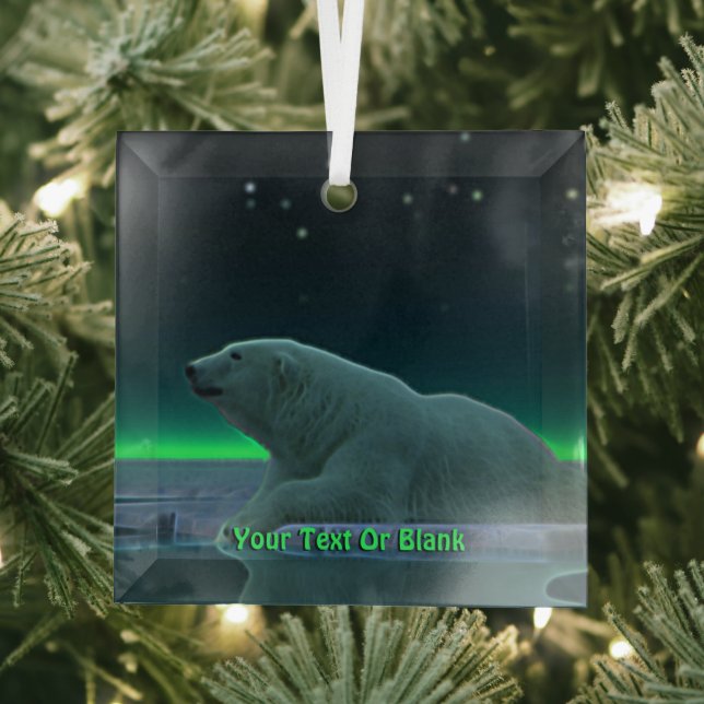 Ice Edge Polar Bear Glass Tree Decoration (Insitu)