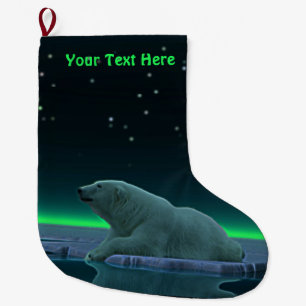 Ice Edge Polar Bear Large Christmas Stocking