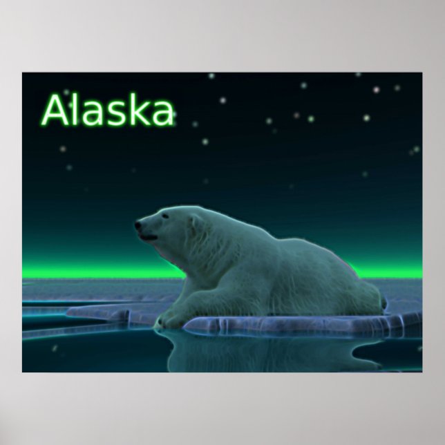 Ice Edge Polar Bear Poster (Front)