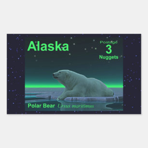 Ice Edge Polar Bear Rectangular Sticker