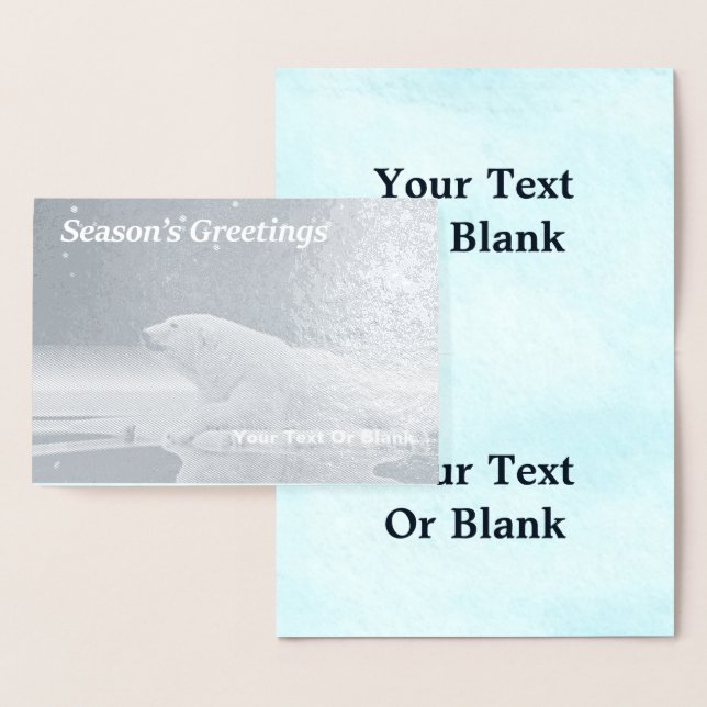 Ice Edge Polar Bear - Season's Greetings Foil Card (Display)