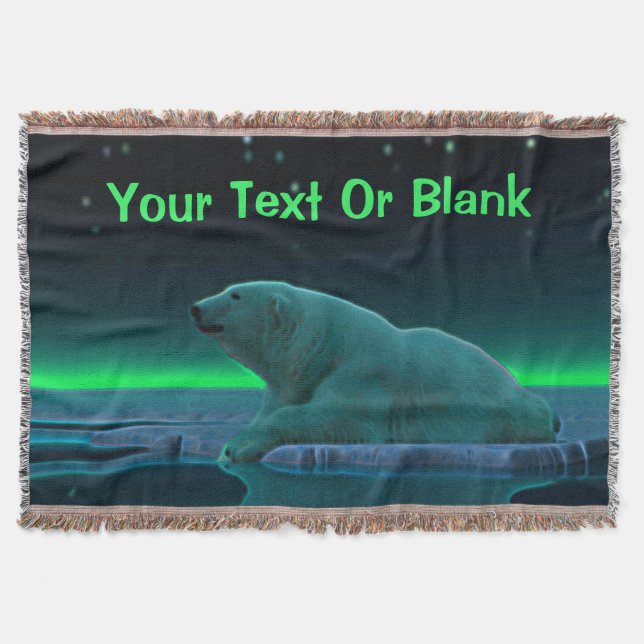 Ice Edge Polar Bear Throw Blanket (Front)
