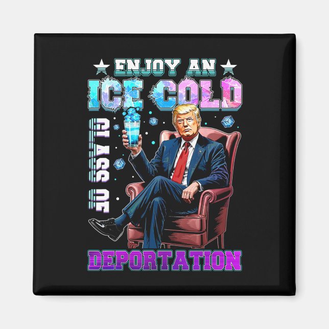 Ice Enjoy An Ice Cold Gl Of Deportation 5  Magnet (Front)