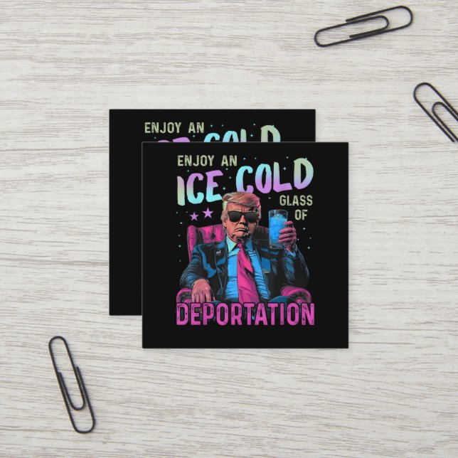 ICE Enjoy an Ice Cold Square Business Card (Front/Back In Situ)