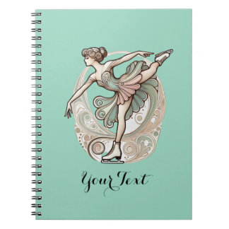 Ice Figure Skater Spiral Bound Notebook
