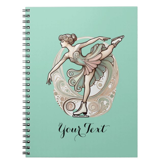 Ice Figure Skater Spiral Bound Notebook (Front)