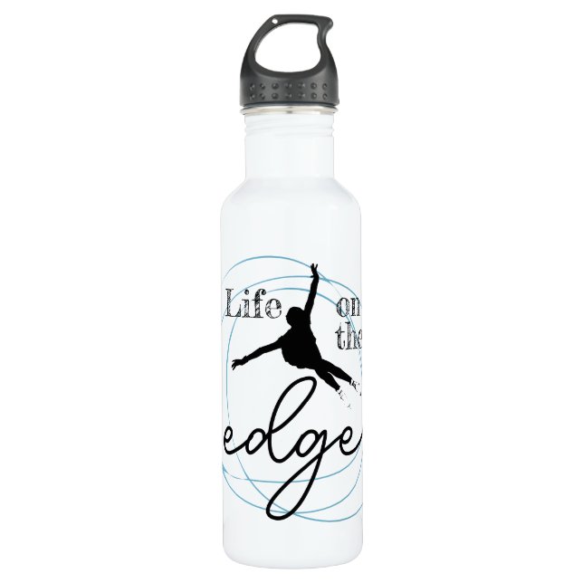 Ice figure skating water bottle "Life on the edge" (Front)
