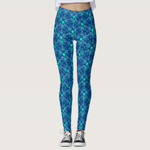 Ice Fisherman Snowflake Hexagon Pattern Leggings