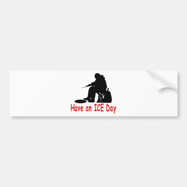 ICE FISHING BUMPER STICKER (Front)