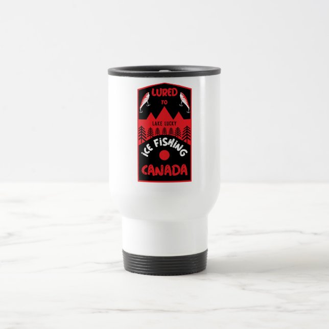 Ice Fishing Canada Travel Mug (Center)
