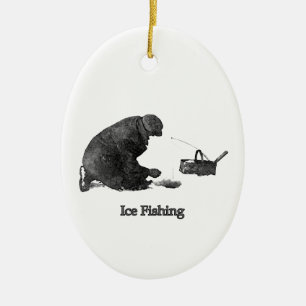 Ice Fishing Ceramic Tree Decoration
