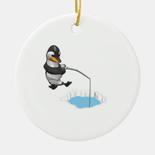 Ice Fishing Ceramic Tree Decoration