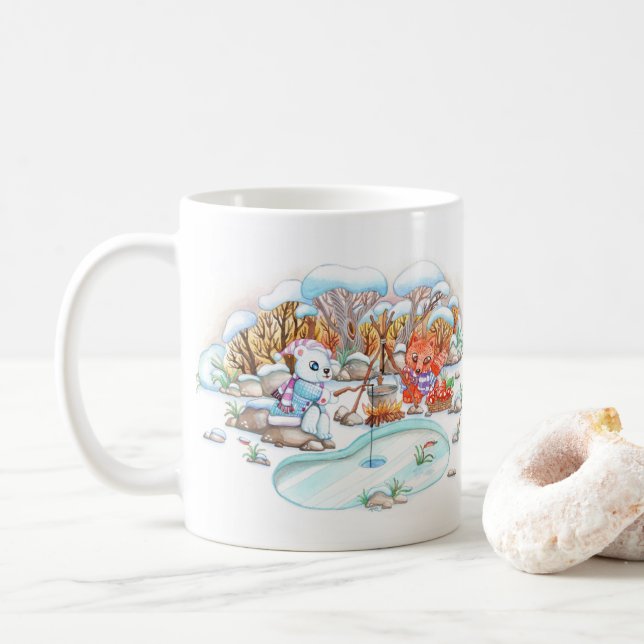 Ice Fishing Coffee Mug (With Donut)