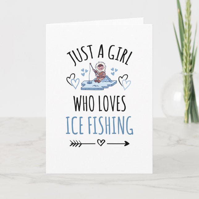 Ice Fishing Girl | Ice Fisherman Ice Fishing Women Card (Front)