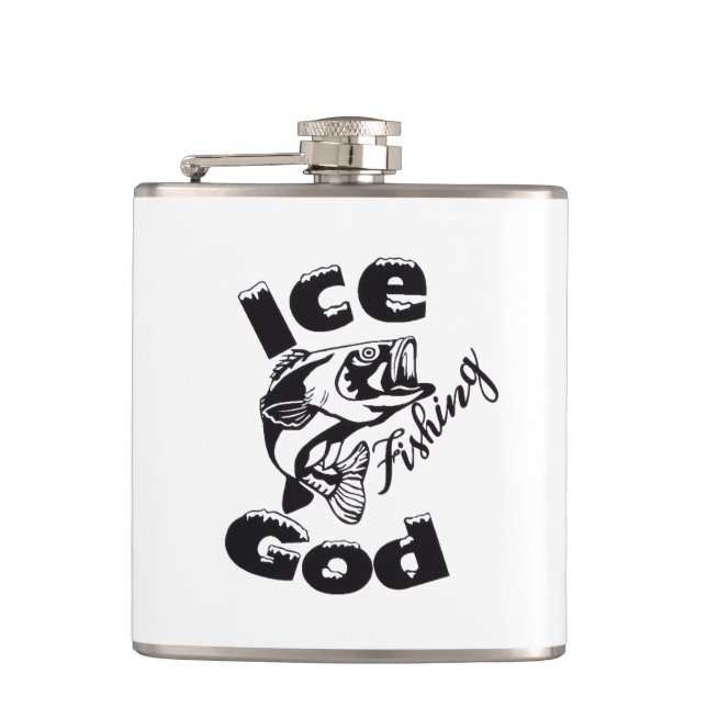 Ice Fishing God - Hip Flask (Front)