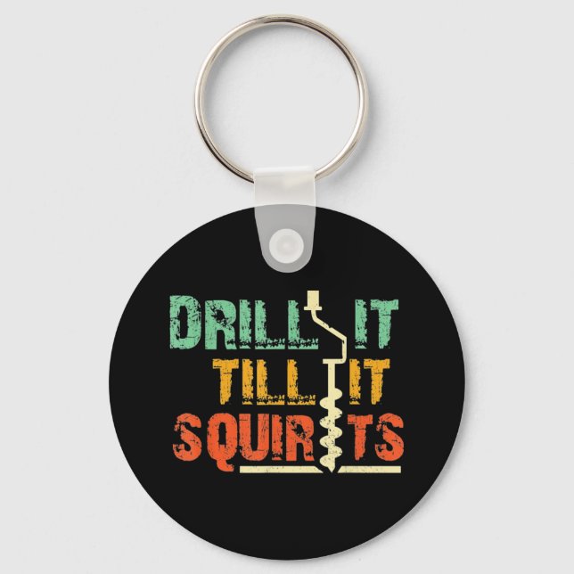 Ice Fishing Hand Auger Fish Key Ring (Front)