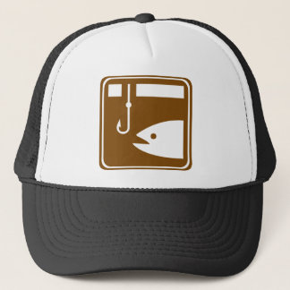 Ice Fishing Highway Sign Trucker Hat