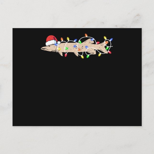 Ice fishing Muskie Christmas Musky Funny Santa Postcard (Front)