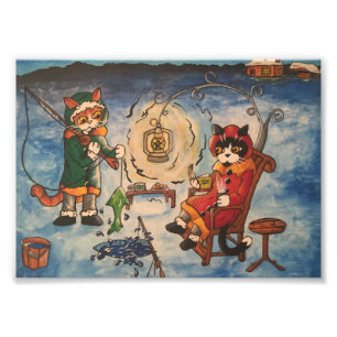 Ice fishing photo print
