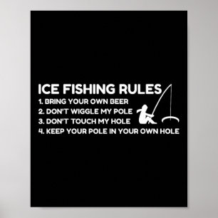 Ice Fishing Rules Funny  Poster