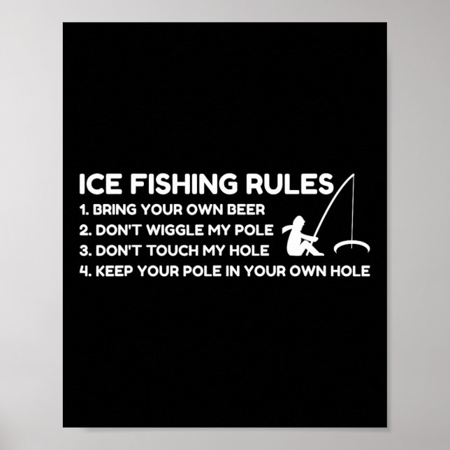 Ice Fishing Rules Funny  Poster (Front)