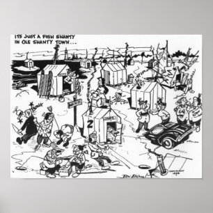 Ice fishing town. poster