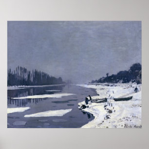 Ice floes on the Seine at Bougival, c.1867-68 Poster