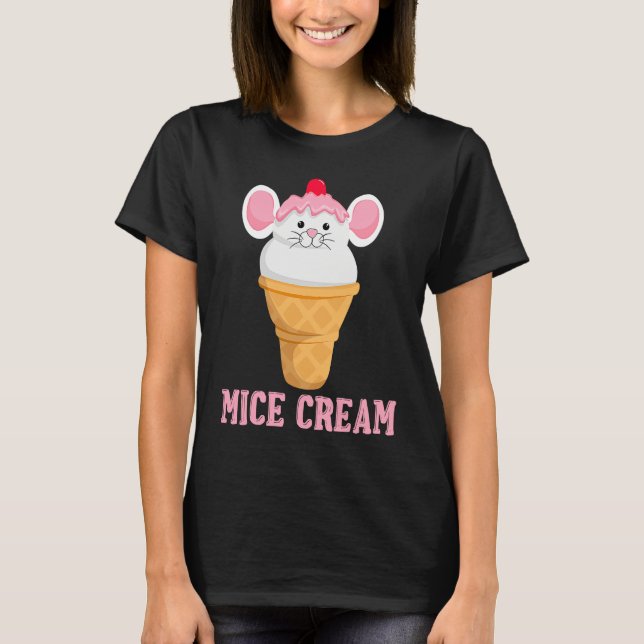 Ice Food Sundae Mouse  Mice Cream Foodie T-Shirt (Front)