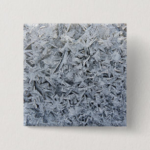 Ice Frost Crystals Texture Image 15 Cm Square Badge