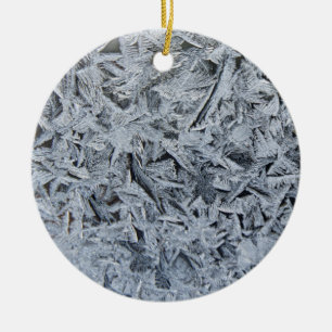 Ice Frost Crystals Texture Image Ceramic Tree Decoration