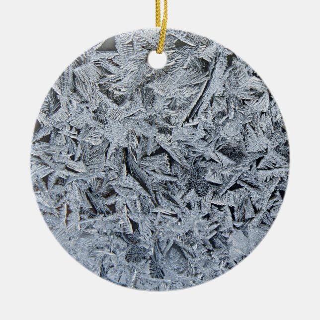 Ice Frost Crystals Texture Image Ceramic Tree Decoration (Front)