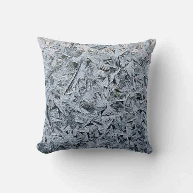 Ice Frost Crystals Texture Image Cushion (Front)