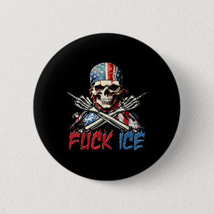 Ice Funny For Ice Retro Protest Deportation Distre 6 Cm Round Badge