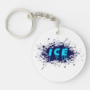 Ice Graffiti Typography Urban Street Art Design Key Ring