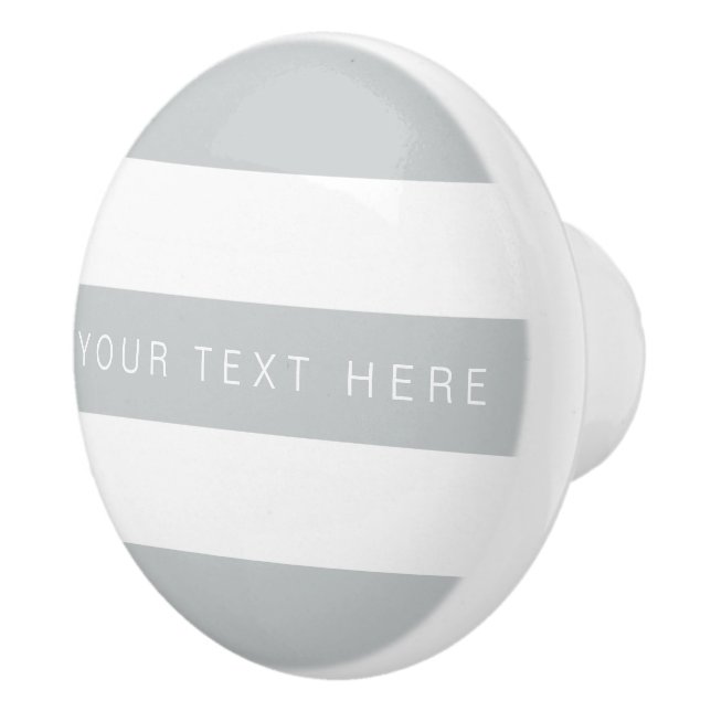 Ice Grey & White Striped Custom Ceramic Knob (Right)