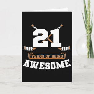 Ice Hockey 21st Birthday Sports Theme Party Goal T Card