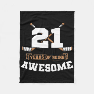 Ice Hockey 21st Birthday Sports Theme Party Goal T Fleece Blanket