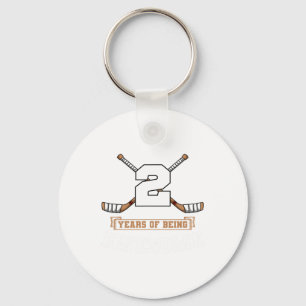 Ice Hockey 2nd Birthday Sports Theme Party Goal Te Key Ring
