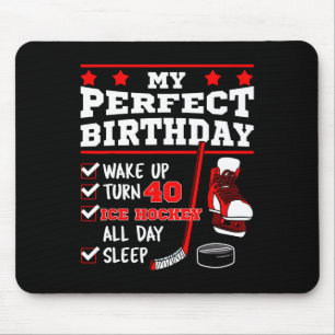 Ice Hockey 40th Perfect Birthday Party Player Spor Mouse Mat