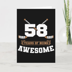 Ice Hockey 58th Birthday Sports Theme Party Goal T Card