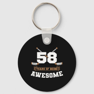 Ice Hockey 58th Birthday Sports Theme Party Goal T Key Ring